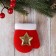 Soft suspension "mittens with an asterisk" 8x6 cm, red