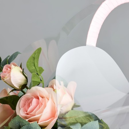 Carriage for flowers with tape, 30x25x12 cm, pink-1