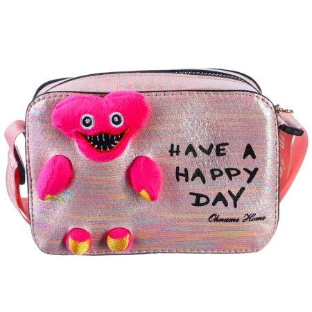 Children's bag with a zipper, 6x11x13 cm, adjustable belt, pink mix-5