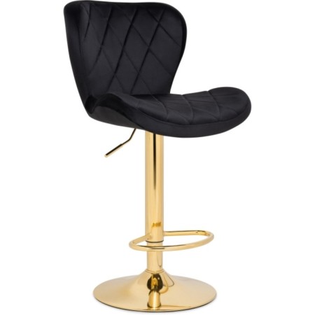 Barrier stool Porch metal/velor, gold/black 47x53x89 cm