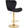 Barrier stool Porch metal/velor, gold/black 47x53x89 cm