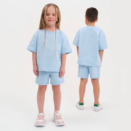 Kit for children (T-shirt, shorts) KAFTAN "BASIC Line" Size 32 (110-116), Blue color-9