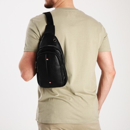 Sling bag, artificial leather, black color-5