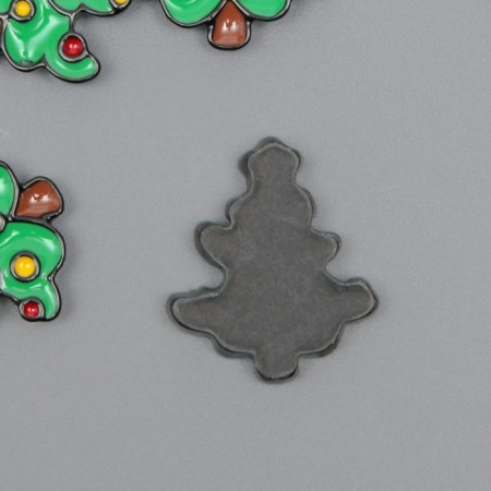 Decor for creativity plastic "Christmas tree with jewelry" 3x2.6x0.5 cm-1