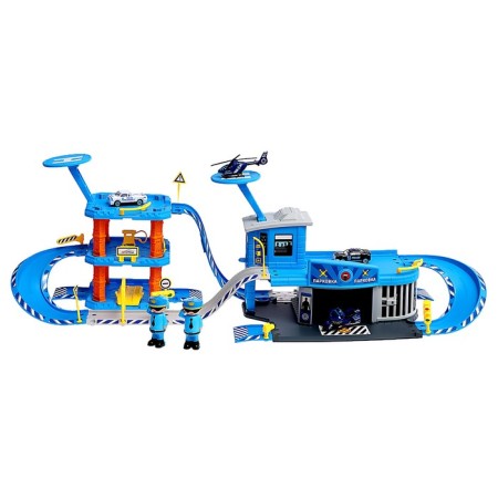 Parking "Police Party", with metal machines and helicopter-2