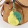 Fluffy on a ring with a carbine "Gray pear" 5.5x8x11.6 cm
