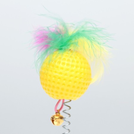 Teaser "rifting ball with feathers on a suction cup", a ball 3.8 cm, yellow-3