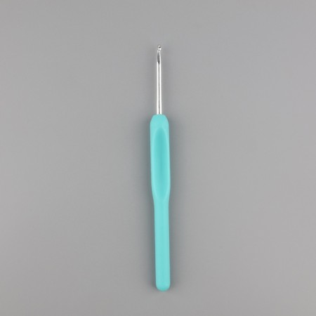 Knitting hook, with a plastic handle, d = 3 mm, 14 cm, blue color-1