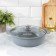 Frying, 3 l, d = 30 cm, h = 9 cm, glass cover, anti-stick coating, color light gray