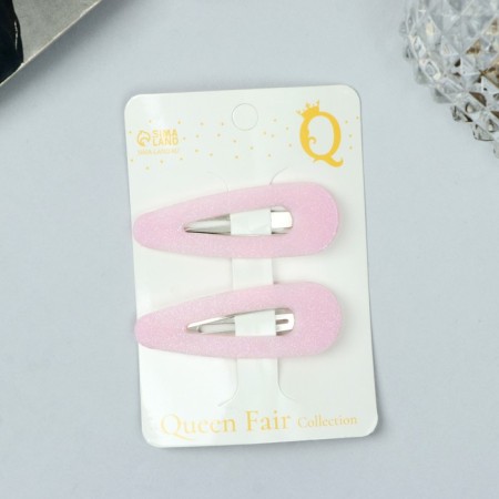 Invisibility for hair "Adeli" (set 2 pcs) shine of classic, 5 cm, pink