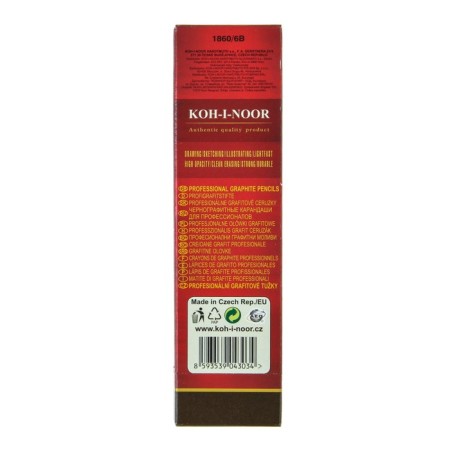 Chernographic pencil Koh-I-Noor 1860 6B Gold Star, professional-2