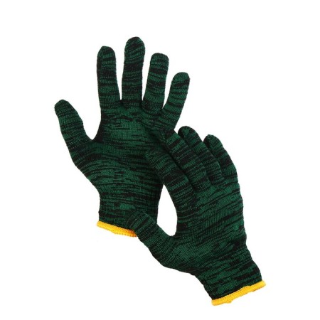 Workers, m/b gloves, knitting 10 class, 4 threads, size 9, green, “double”