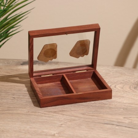 Casket for playing cards for 2 decks 15.5x12x3.5 cm, tree shisham-1