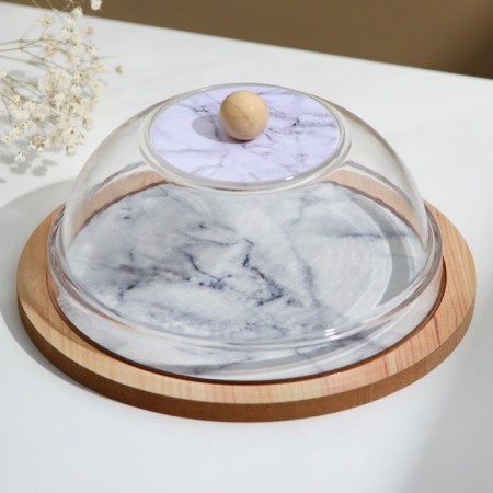 Serving dish with a white marble lid, 15 cm