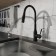 MILARDO MEAL M01BL2FM05 kitchen mixer, pouring 200 mm, flexible surge and shower nozzle, black mA