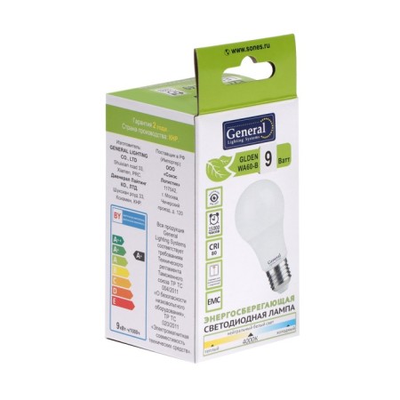 LED LED General Glden, Wa60, E27, 9 W, 230 W, 4000 K-1