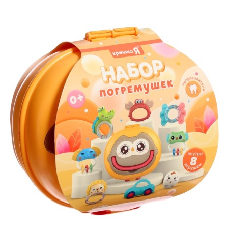 A set of rattles in a “owl” container 8 pieces in a set-15