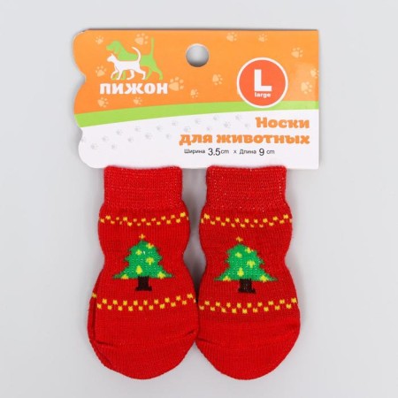 Nosks non -slip "Christmas trees", l (3.5/5 * 8 cm), set 4 pcs-1