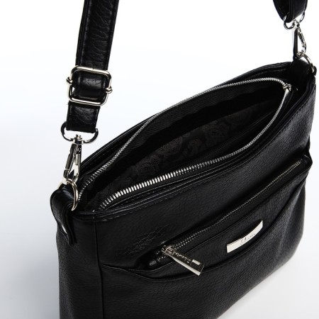 Bag Cross-Bodi with a zipper, black color-6