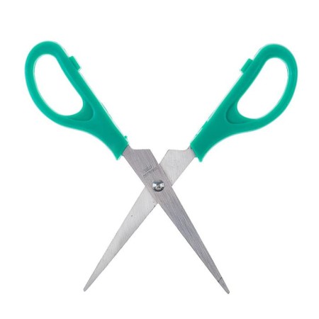 Office scissors 16 cm, plastic handles, on a blister, mix-3