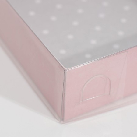Confectionery packaging, Makarun box with PVC lid, Bows, 12 x 12 x 3.5 cm-3