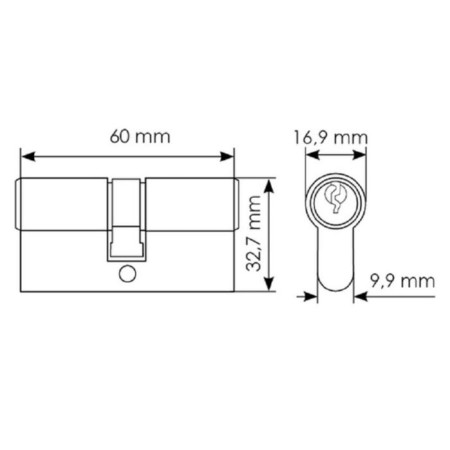 The cylinder is key 60c w, 60 mm, white-1