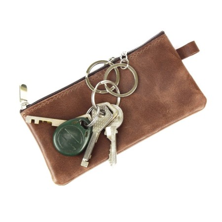 Key of zipper, length 14 cm, brown color-1