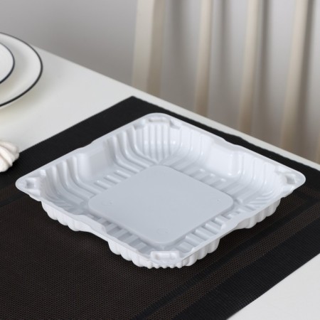 Tortovitsa plastic disposable IP-43, bottom 18.5 × 18.5 × 10.5 cm, internal 16 × 16 × 10 cm, 480 pcs/pcs