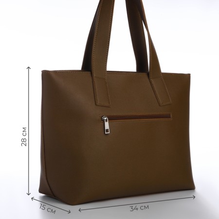 Female bag Textura, chover, large size, brown color-1