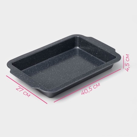 The baking sheet of the rectangle. Elin ”, 40.5 × 27 × 4.5 cm, anti -stick coating, gray color-2