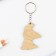 Key keychain wooden "dog with ears" 4.7 x 6 cm