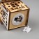 Christmas tree toy "House with deer", from batteries, glow warm white