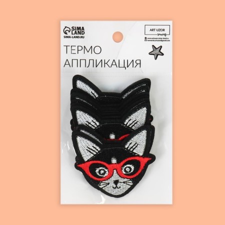 Thermal appliance "Cat with glasses", 6 × 6 cm, black color-3