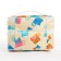 Cosmetic bag, 2 parts on zippers, beige color
