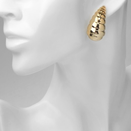 Earrings plastic "drop" vibration, color gold-4