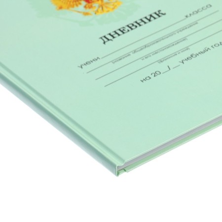 Universal diary for grades 1-11, "green delicate plain", solid cover 7BC, glossy lamination, 40 sheets-4