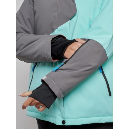 Ski jacket women's winter, size 54, turquoise color-3