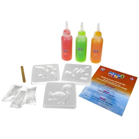 Set "Dinosaurs" Aqua Art (3 forms, 3 colors of 100 ml), in a box with a window-2