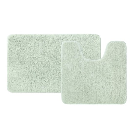 A set of mats for the bathroom IDDIS, 50x80 cm, 50x50 cm, microfiber, color light green