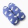 Women's socks shortened non-slip with fur, blue color/hearts, size 36-40