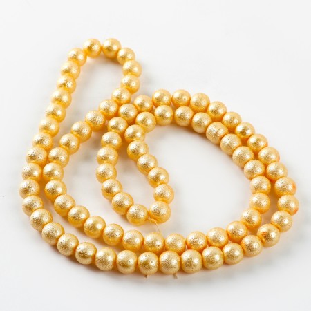 Glass beads, set 78 pcs., Size 1 pc. - 10 mm, yellow color-2