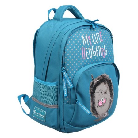 School backpack Bruno VisConti "Hedgehog", 40 x 30 x 19 cm, ergonomic back, pencil case as a gift-1