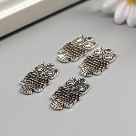 Decor Metal for creativity "Owl of point" (A37201) 2.5x1.2 cm-1