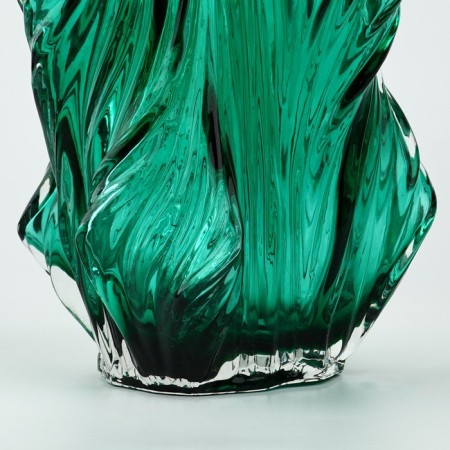 Vase for flowers "Emerald" made of green glass 27 × 10 × 10 cm-3