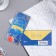 Money envelope "On Birthday!" Cutting, embossing, blue background, grenade, 8.3x16.7 cm