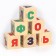 Cubes made of natural wood "Learn alphabet"