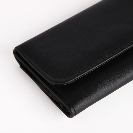 Women's wallet on the button, black color-2