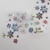 Fatin with snowflakes, with multi -colored embossing, 7.5 cm, 11 ± 1 g/sq.m, 9.1 ± 0.5 m, white color No. 33