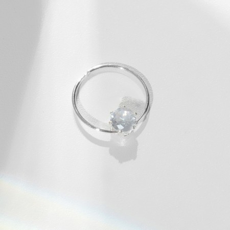 Piercing in the ear "Strazinka" Solo, d = 11 mm, white color in silver-1