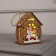 Christmas tree toy "House with snowmen", from batteries, glow of warm white